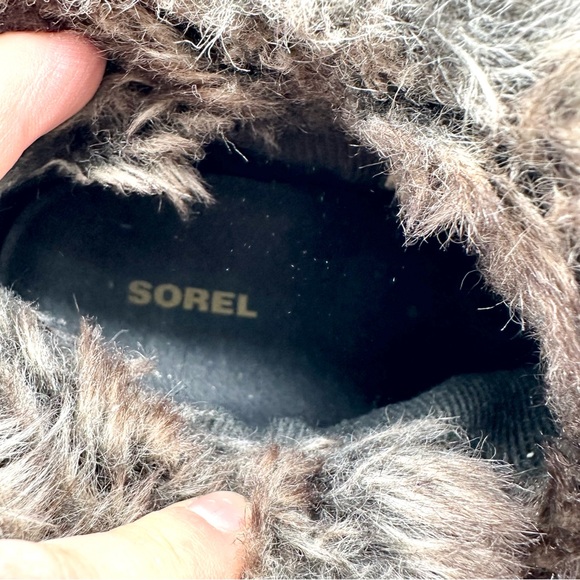 SOREL Joan Of Arctic Faux Fur Trim Wrap Strappy Wedge Convertible boots leather - Picture 9 of 11